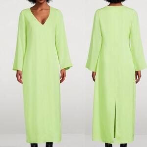 NWT MARA HOFFMAN Naliyah V-Neck Midi Dress in neon green sz 6